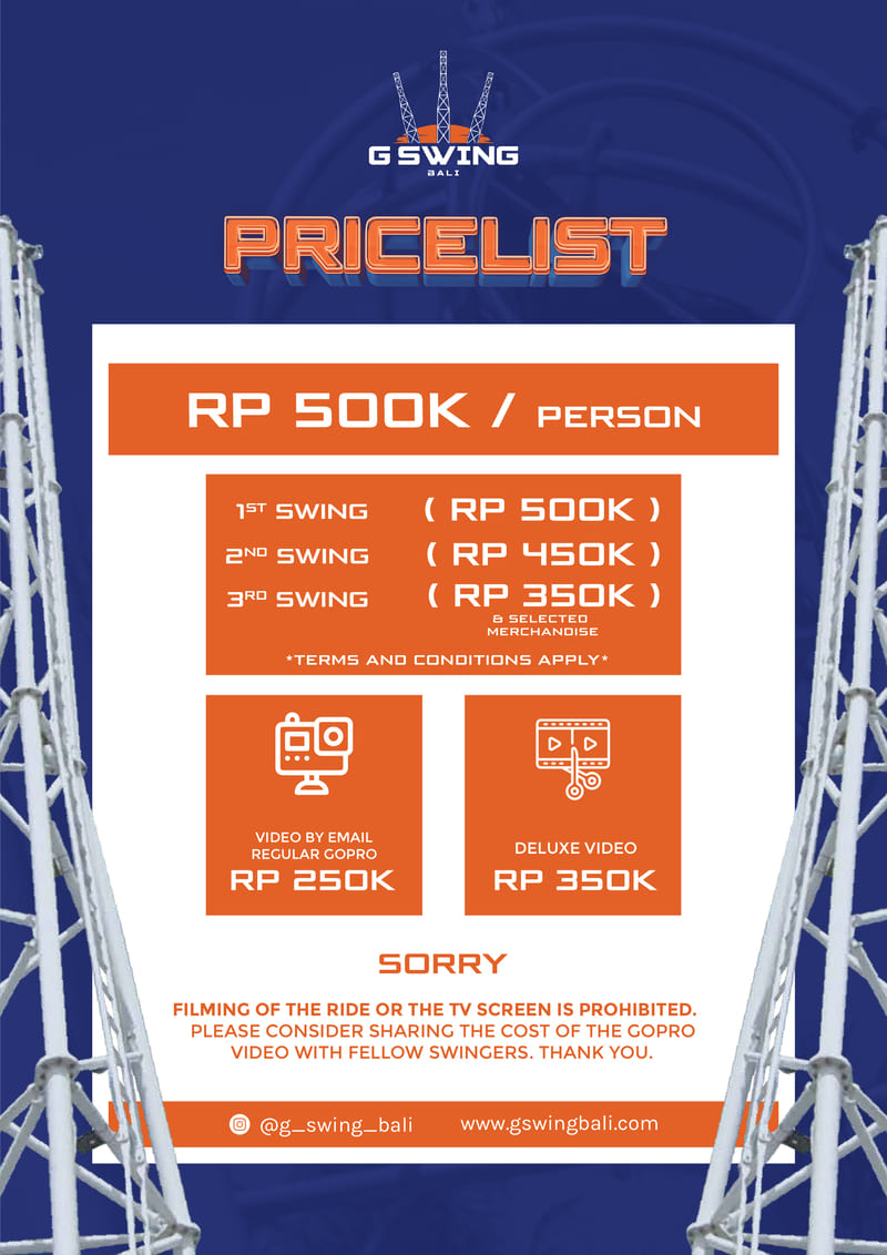 G Swing Ticket - G Swing Bali